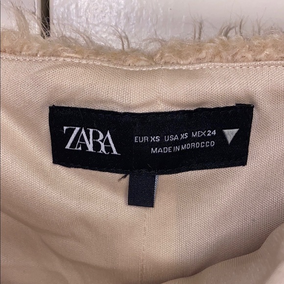 Zara XS Fuzzy Beige Tube Top - Picture 2 of 8